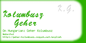 kolumbusz geher business card